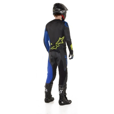 Maillot Alpinestars Techstar Factory Noir Bleu Jaune Fluo 