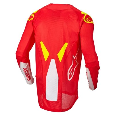Maillot Alpinestars Techstar Factory Rouge Blanc Jaune Fluo 