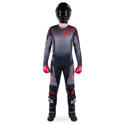 Maillot Alpinestars Techstar Sein Noir Rouge Fluo 