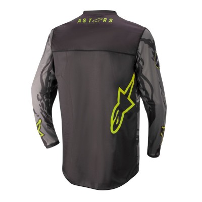 Maillot Alpinestars Racer Tactical Noir Gris Camo Jaune Fluo 