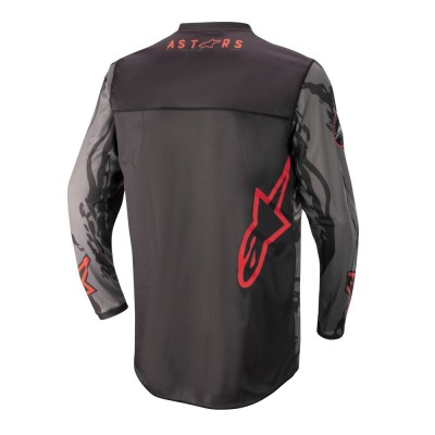 Maillot Alpinestars Racer Tactical Noir Gris Camo Rouge Fluo 