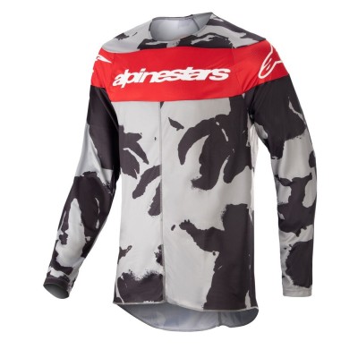 Maillot Alpinestars Racer Tactical Gris Foncé Camo Rouge Mars 