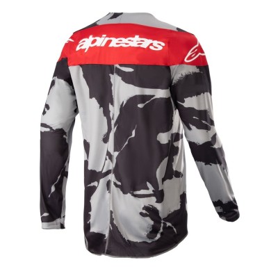 Maillot Alpinestars Racer Tactical Gris Foncé Camo Rouge Mars 