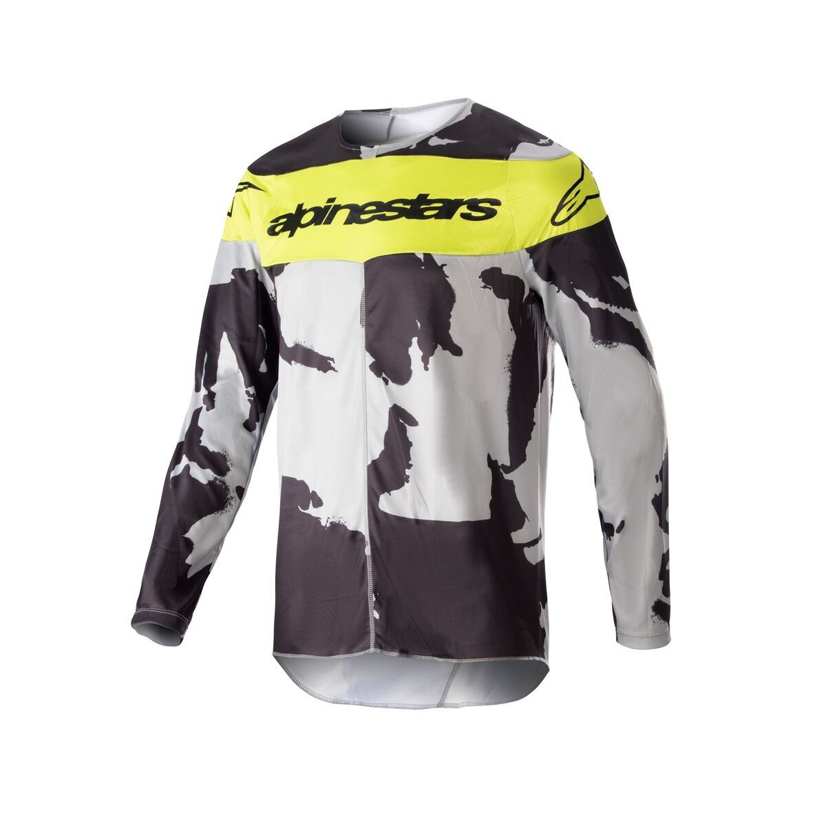 Maillot Alpinestars Racer Tactical Gris Foncé Camo Jaune Fluo 