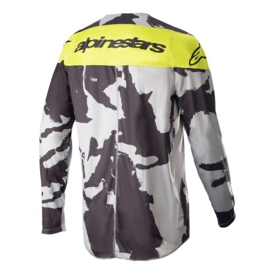 Maillot Alpinestars Racer Tactical Gris Foncé Camo Jaune Fluo 