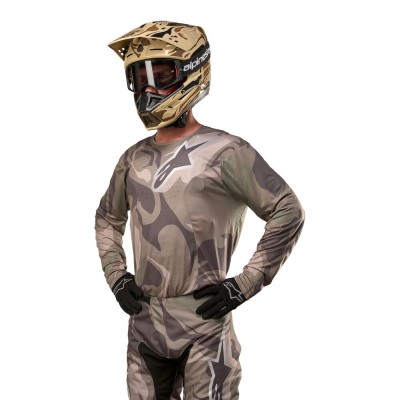 Maillot Alpinestars Racer Tactical Vert Militaire Camo Marron 