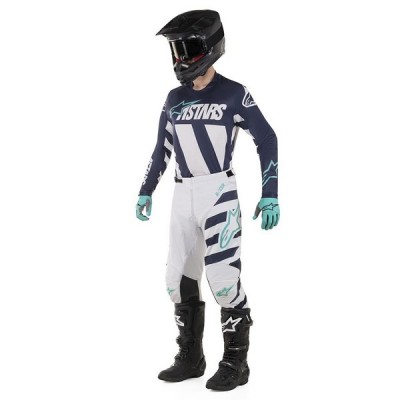 Maillot Alpinestars Racer Braap Gris Clair/ Marine/Teal 