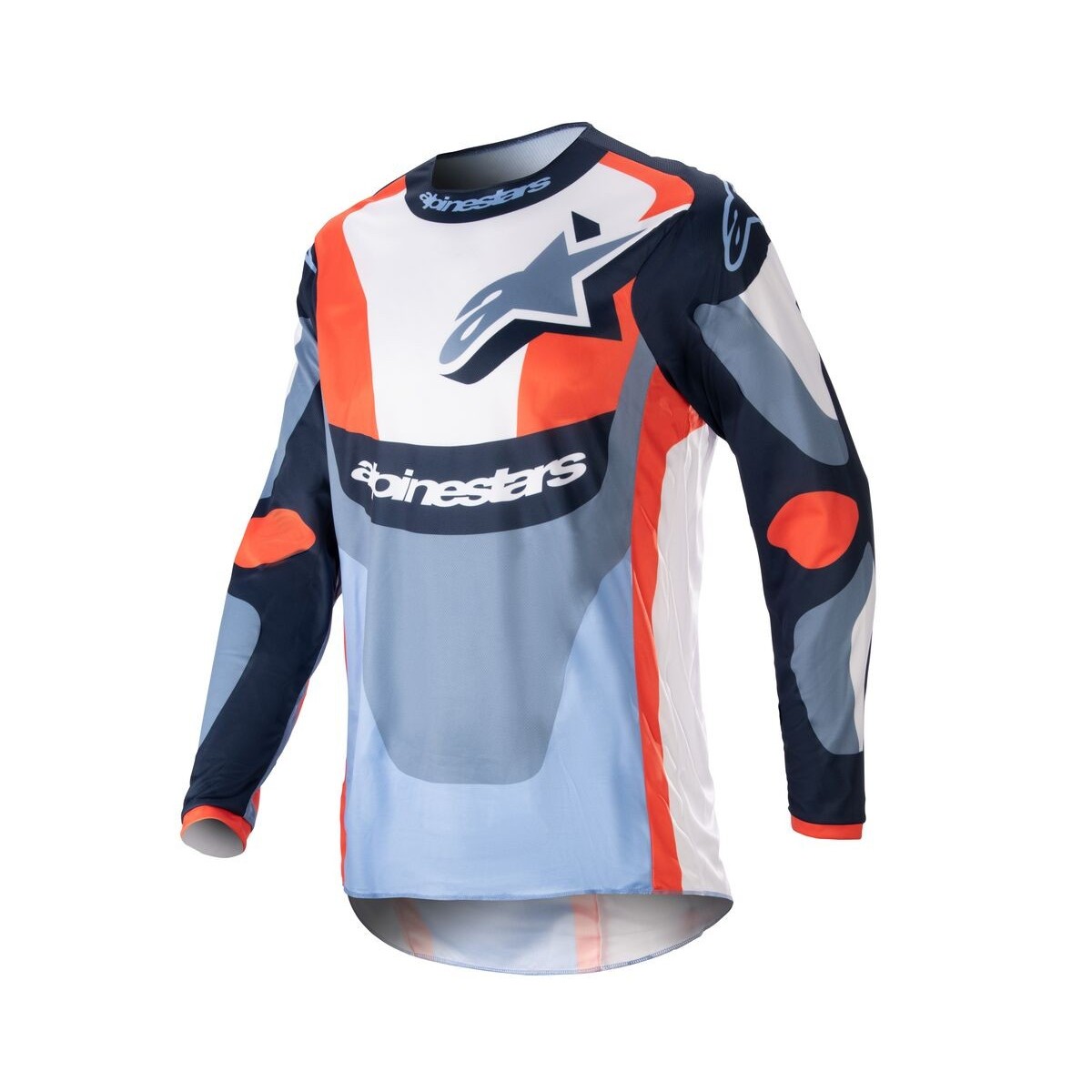 Maillot Alpinestars Fluid Agent Bleu Nuit Orange Vif 
