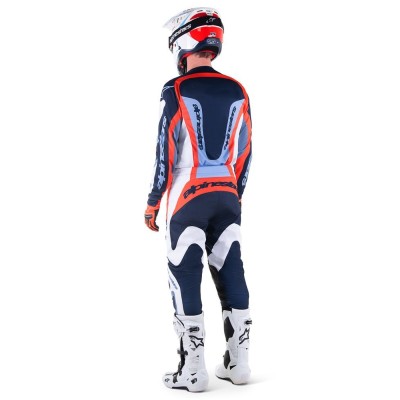 Maillot Alpinestars Fluid Agent Bleu Nuit Orange Vif 