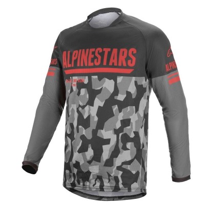 Maillot  Alpinestars Venture R Gris Camo Rouge Fluo 