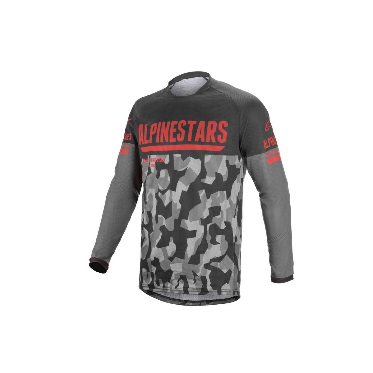 Maillot  Alpinestars Venture R Gris Camo Rouge Fluo 
