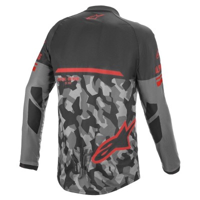 Maillot  Alpinestars Venture R Gris Camo Rouge Fluo 
