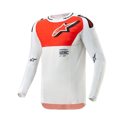 Maillot Alpinestars Supertech Ward Blanc Orange Vif 