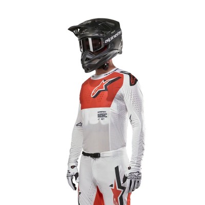 Maillot Alpinestars Supertech Ward Blanc Orange Vif 