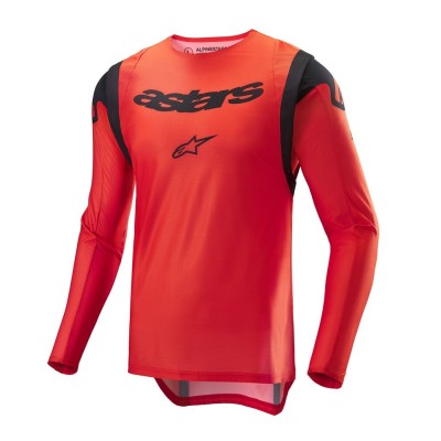 Maillot Alpinestars Supertech Edition Limitée Ember Rouge Fluo Rouge Brillant Noir 
