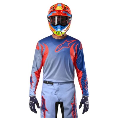 Maillot Alpinestars Fluid Lucent Bleu Ram Orange Vif 