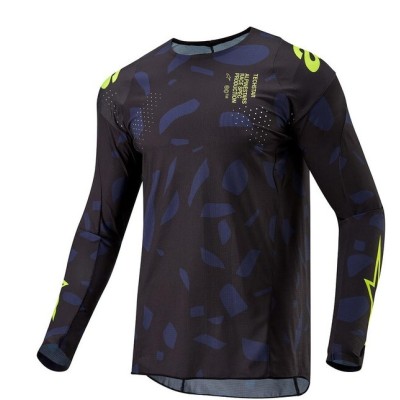 Maillot Alpinestars Techstar Rantera Noir Bleu Jaune Fluo  