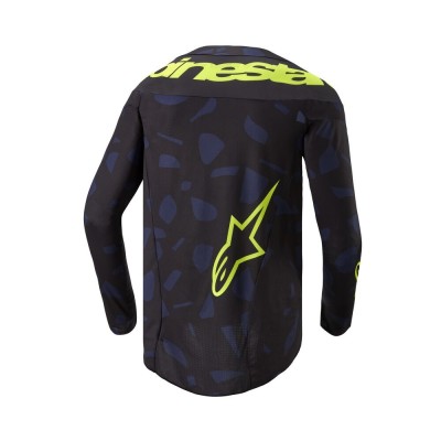 Maillot Alpinestars Techstar Rantera Noir Bleu Jaune Fluo  