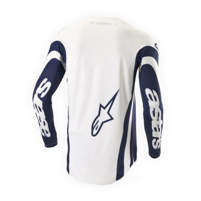 Maillot Alpinestars Techstar Tropical Edition Limitée Blanc Bleu Foncé Or 