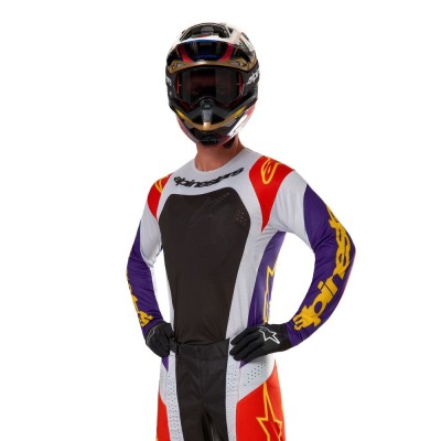 Maillot Alpinestars Techstar Ocuri Orange Vif Violet Noir 