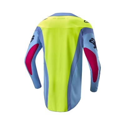 Maillot Alpinestars Techstar Ocuri Bleu Clair Jaune Fluo Rouge 