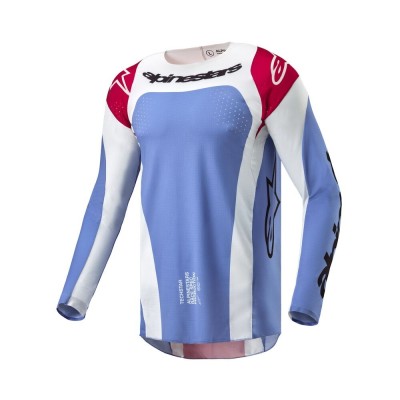 Maillot Alpinestars Techstar Ocuri Bleu Clair Rouge Mars Blanc 
