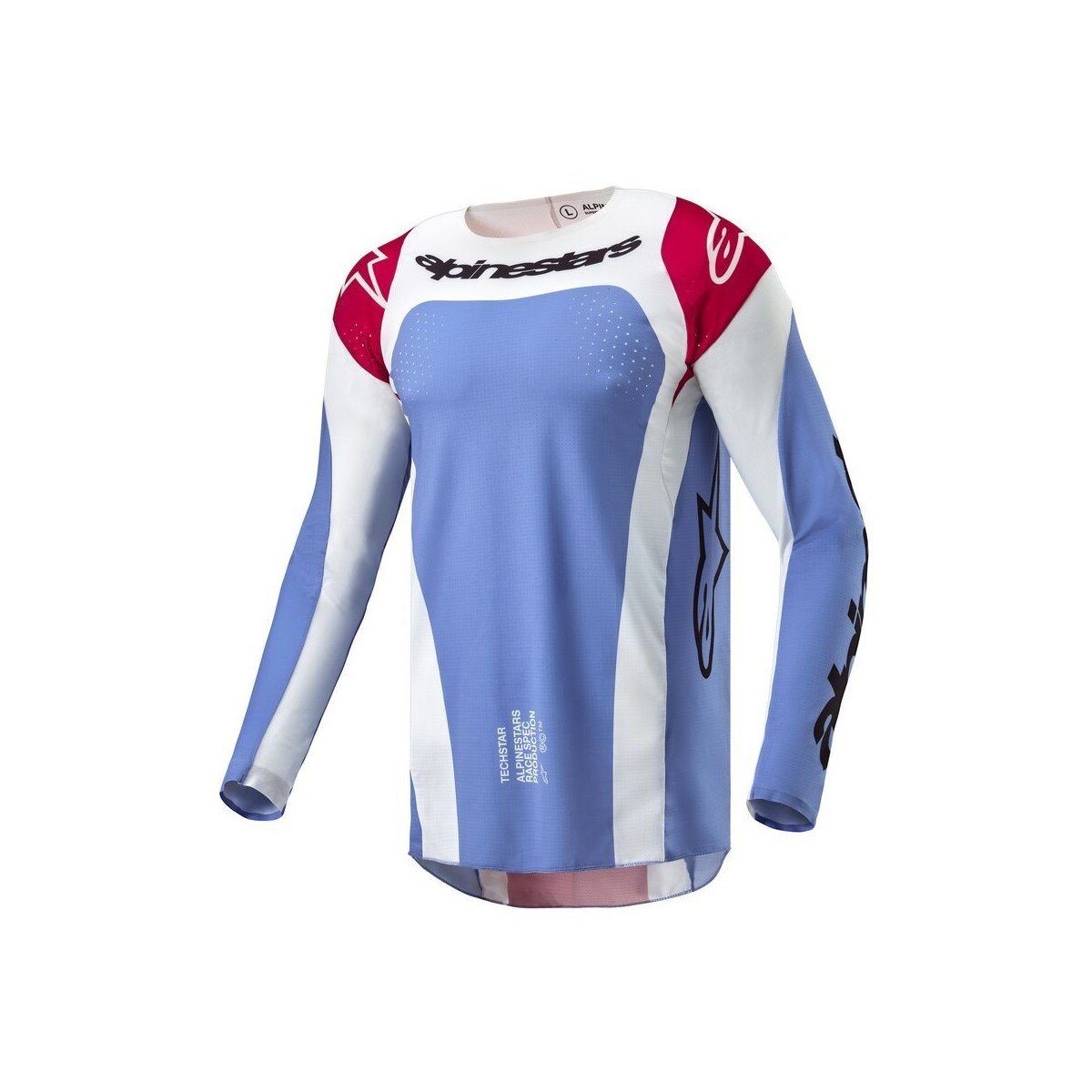 Maillot Alpinestars Techstar Ocuri Bleu Clair Rouge Mars Blanc 