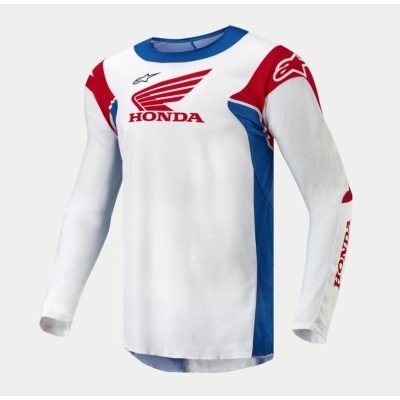 Maillot Alpinestars Honda Racer Iconic Blanc Bleu Rouge 