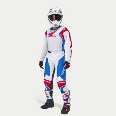 Maillot Alpinestars Honda Racer Iconic Blanc Bleu Rouge 