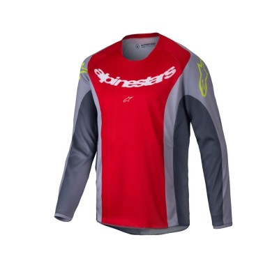 Maillot Enfant Alpinestars Racer Melt Rouge Gris 