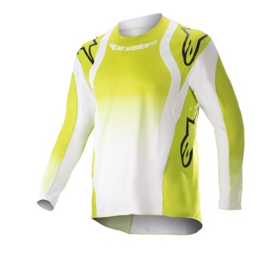 Maillot Enfant Alpinestars Racer Push Jaune Fluo Blanc 
