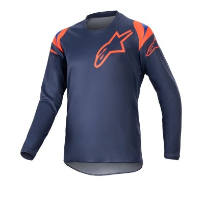 Maillot Enfant Alpinestars Racer Narin Bleu Nuit Orange Vif 