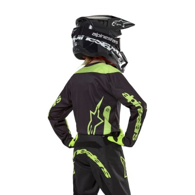 Maillot Enfant Alpinestars Racer Lurv Noir Jaune Fluo 