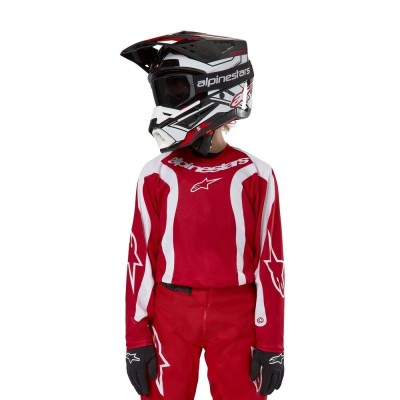 Maillot Enfant Alpinestars Racer Lurv Rouge Mars Blanc 