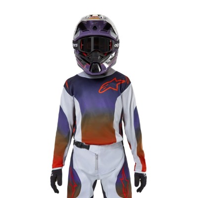 Maillot Enfant Alpinestars Racer Hoen Gris Clair Orange Vif Noir 