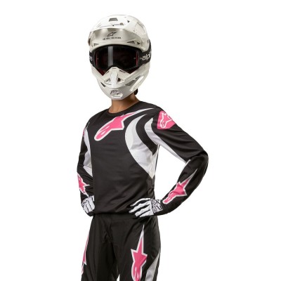 Maillot Alpinestars Stella Fluid Noir Blanc 