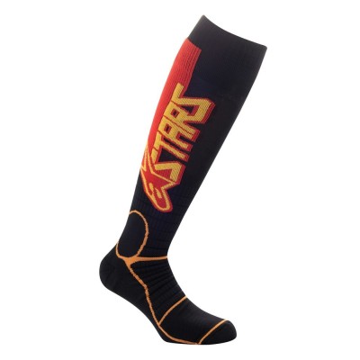 Chaussettes Alpinestars MX Pro Noir Jaune Tangerine 
