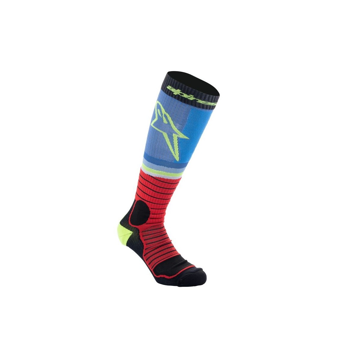 Chaussettes Alpinestars MX Pro Noir Rouge Bleu Clair 