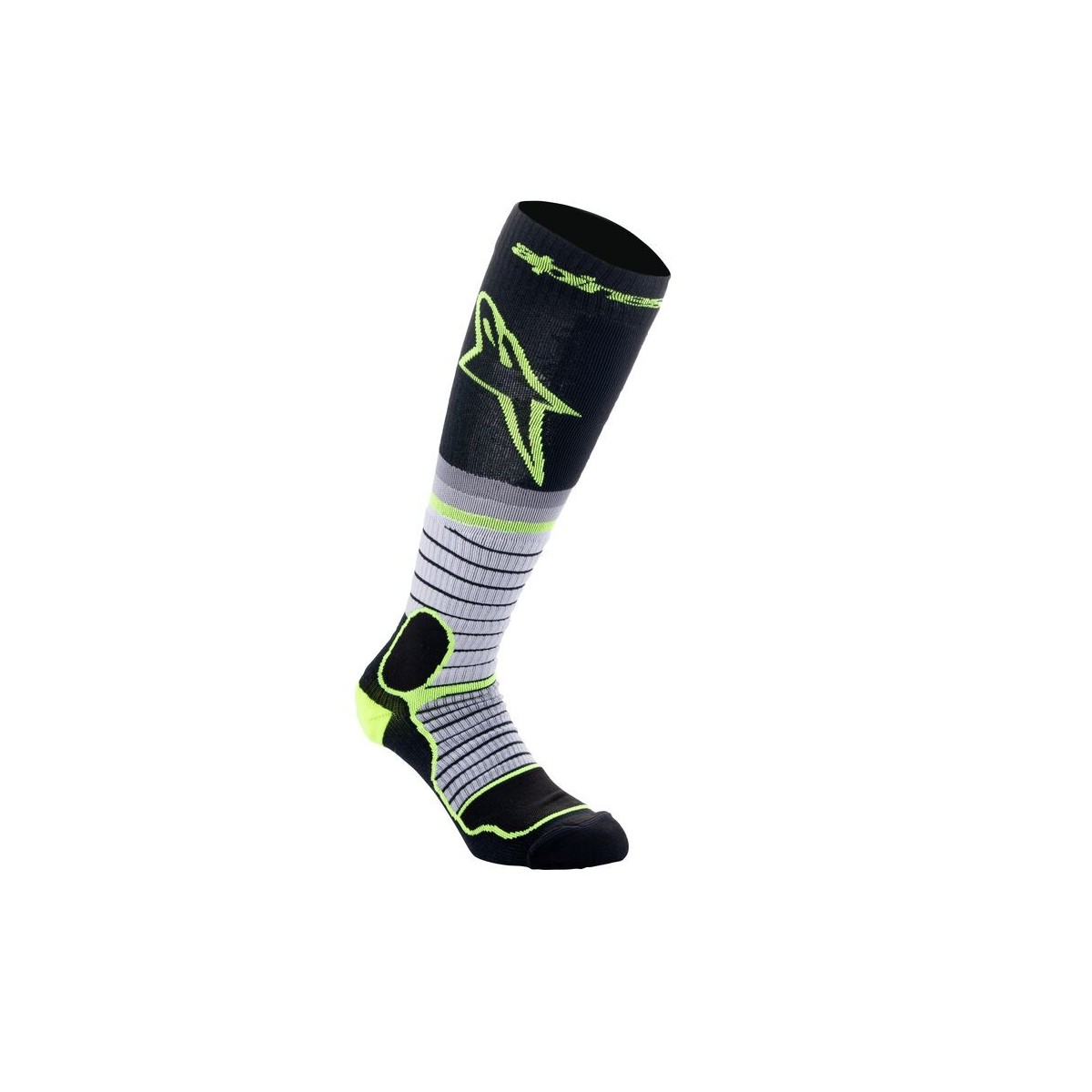 Chaussettes Alpinestars MX Pro Noir Gris Jaune Fluo 