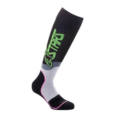 Chaussettes Alpinestars MX Plus-2 Noir Vert Rose Fluo 