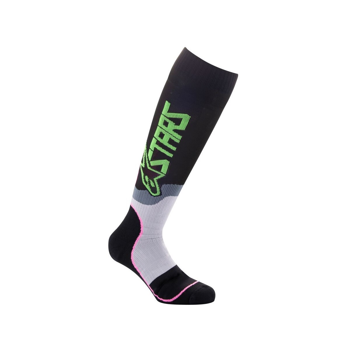 Chaussettes Alpinestars MX Plus-2 Noir Vert Rose Fluo 
