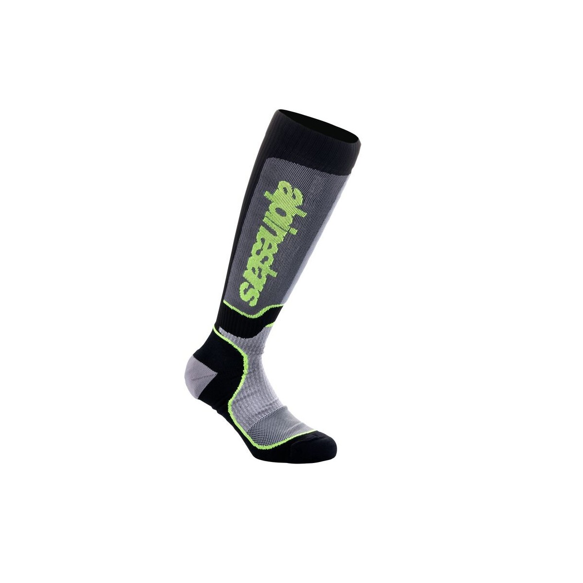 Chaussettes Alpinestars MX Plus Noir Gris Jaune Fluo 