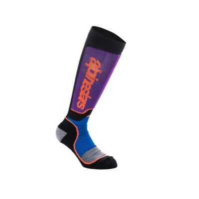 Chaussettes Enfants Alpinestars MX Plus Noir Bleu Royal Violet 