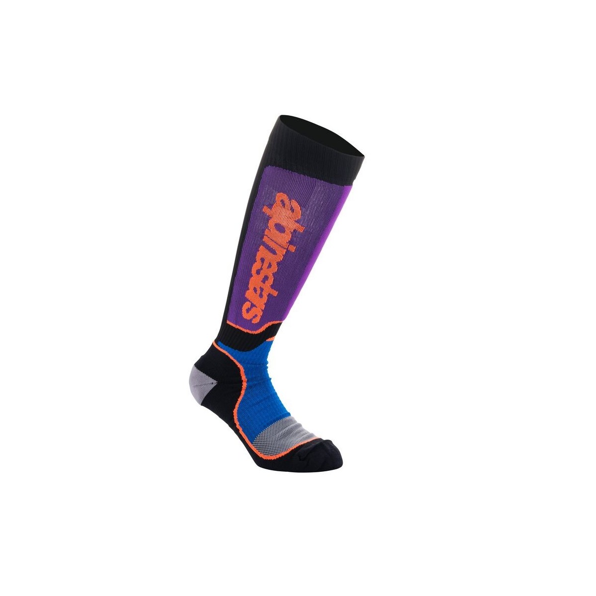 Chaussettes Enfants Alpinestars MX Plus Noir Bleu Royal Violet 