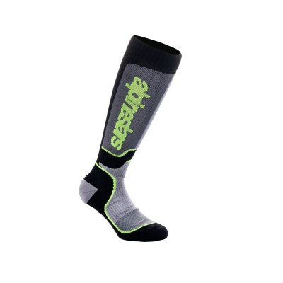 Chaussettes Enfants Alpinestars MX Plus Noir Gris Jaune Fluo 