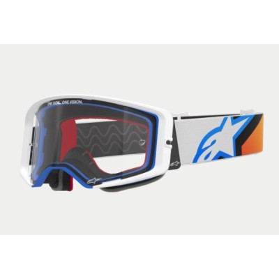 Masque Alpinestars Supertech Corp Bleu Orange ecran Clair 