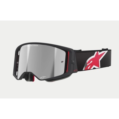 Masque Alpinestars Supertech Corp Noir Rouge ecran miroir Argent 