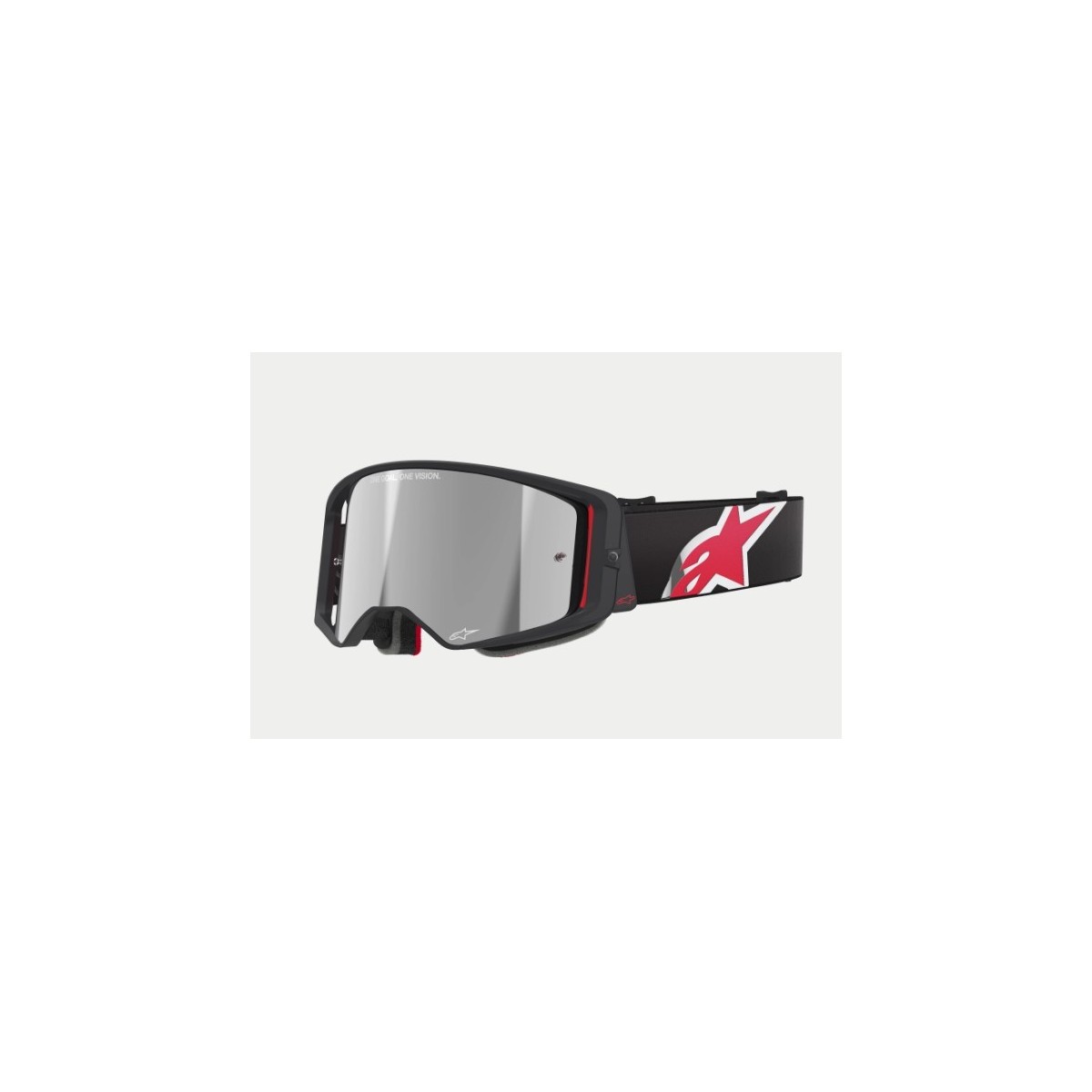 Masque Alpinestars Supertech Corp Noir Rouge ecran miroir Argent 
