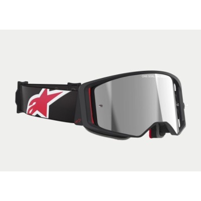 Masque Alpinestars Supertech Corp Noir Rouge ecran miroir Argent 