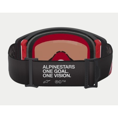 Masque Alpinestars Supertech Corp Noir Rouge ecran miroir Argent 